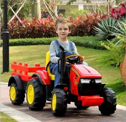 Little Farmer Adventure Electric Ride-On Tractor with Trailer