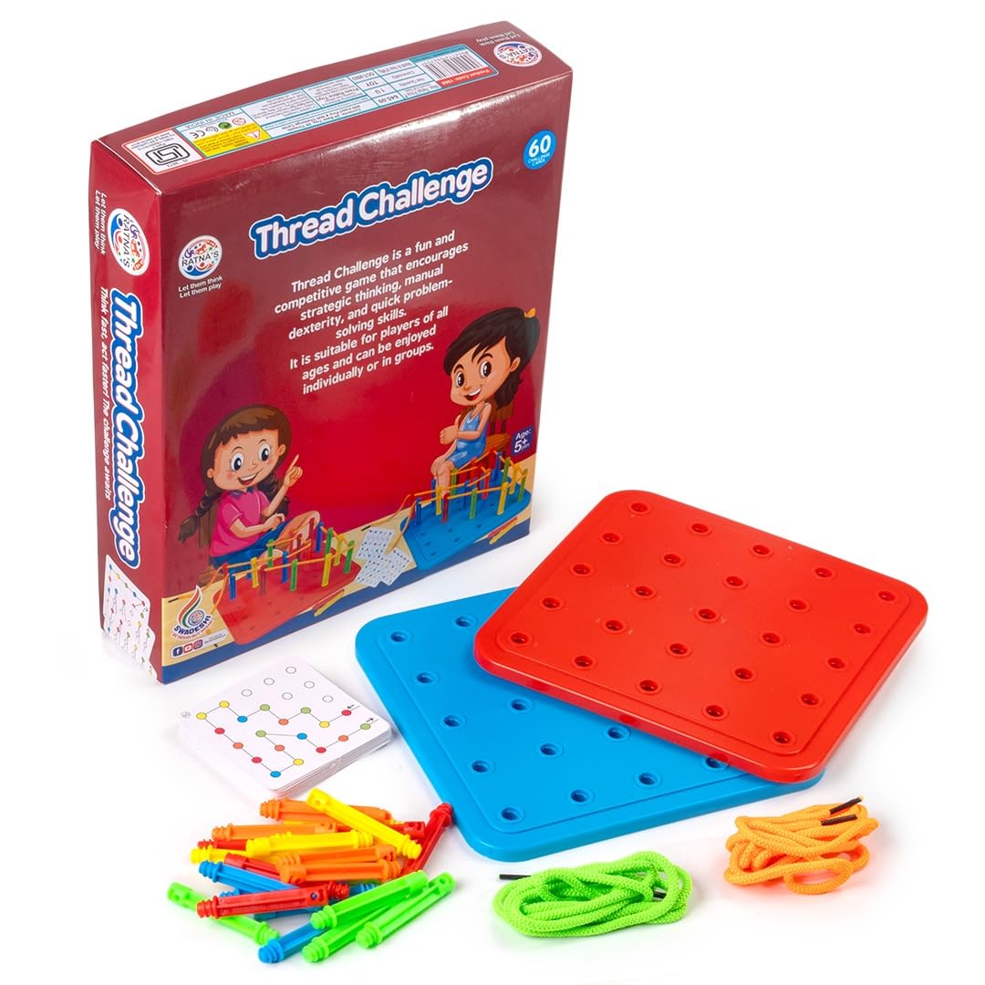 Thread Challenge Games for Kids (60 Challenge Cards)