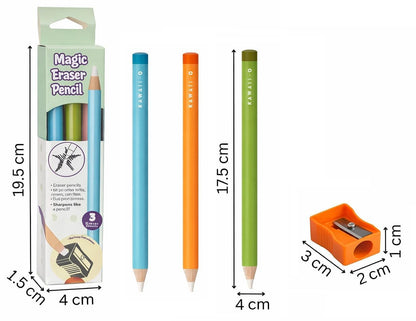 Magic Eraser Pencils Set (2 Pack) with Sharpener - Pastel, Precision Erase, Non-Toxic Kids Return Gift