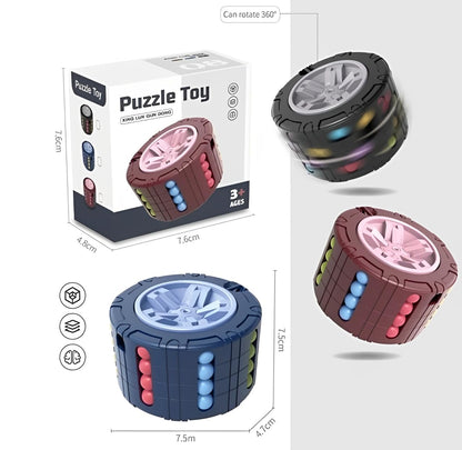 Magic Wheel Rotate and Slide Color Matching Brain Teaser Puzzle Toy for Kids and Adults with Smooth Spin Design
