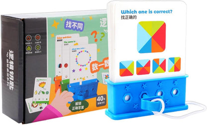 Kids Logical Thinking Puzzle Card Game with Answer Box – Educational Brain Development Toy for Pattern Matching & Counting
