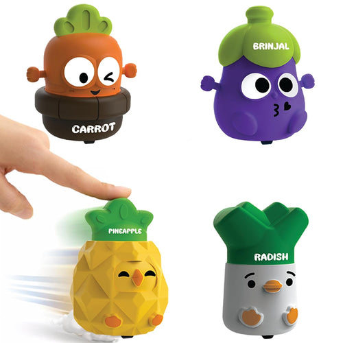Push & Go Vegetable Toy Set for Kids – Pack of 4