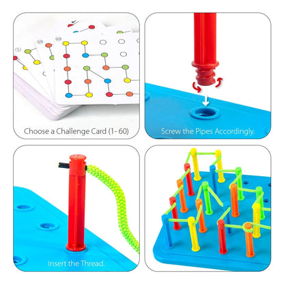 Thread Challenge Games for Kids (60 Challenge Cards)