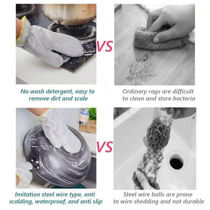 🧤 ScrubArmor™ Magic Steel Mesh Cleaning Gloves | Heavy-Duty Non-Scratch Kitchen & Household Cleaning Gloves