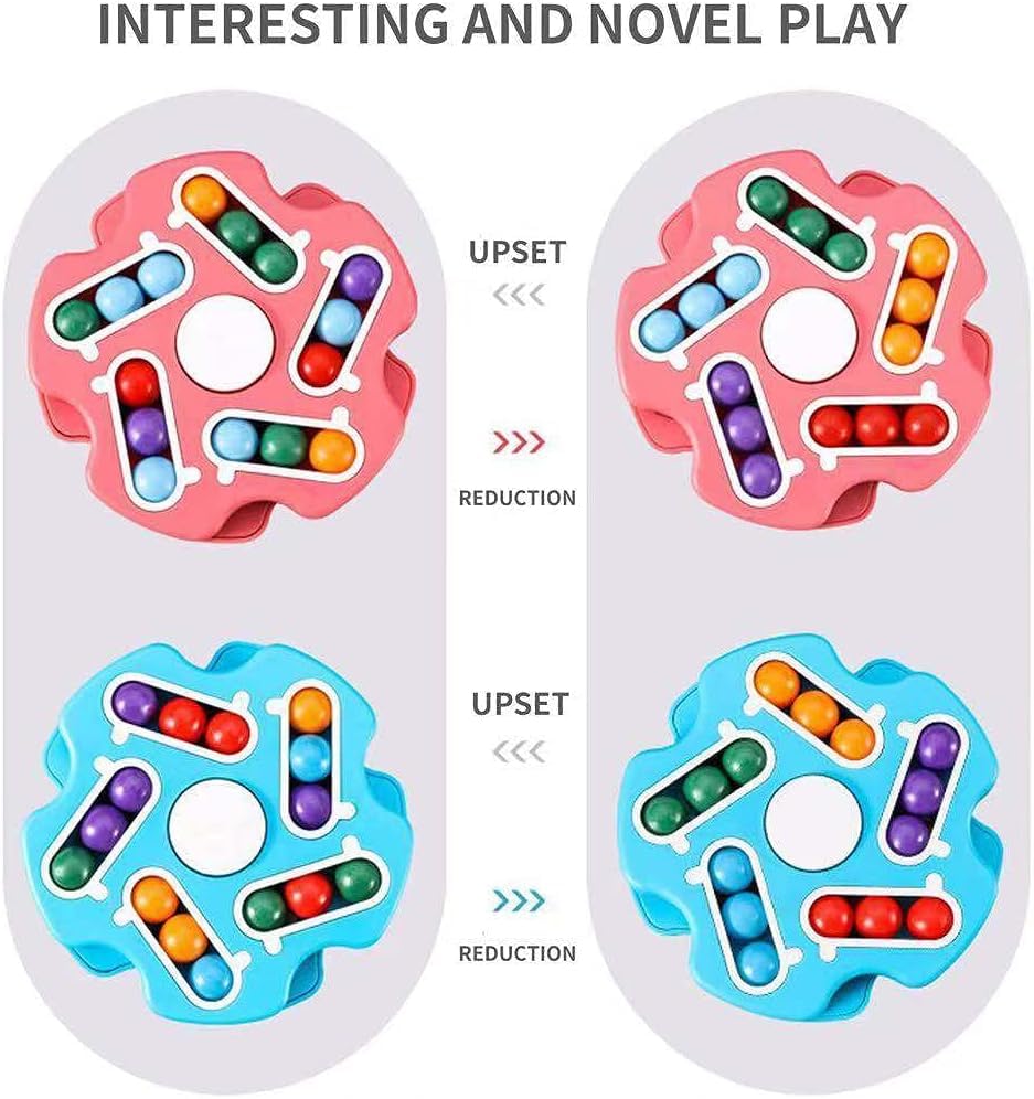 Rotating Magic Bean Cube Spinner – Double Flip Fidget Puzzle for Stress & Anxiety Relief | Learning & Brain Development Toy