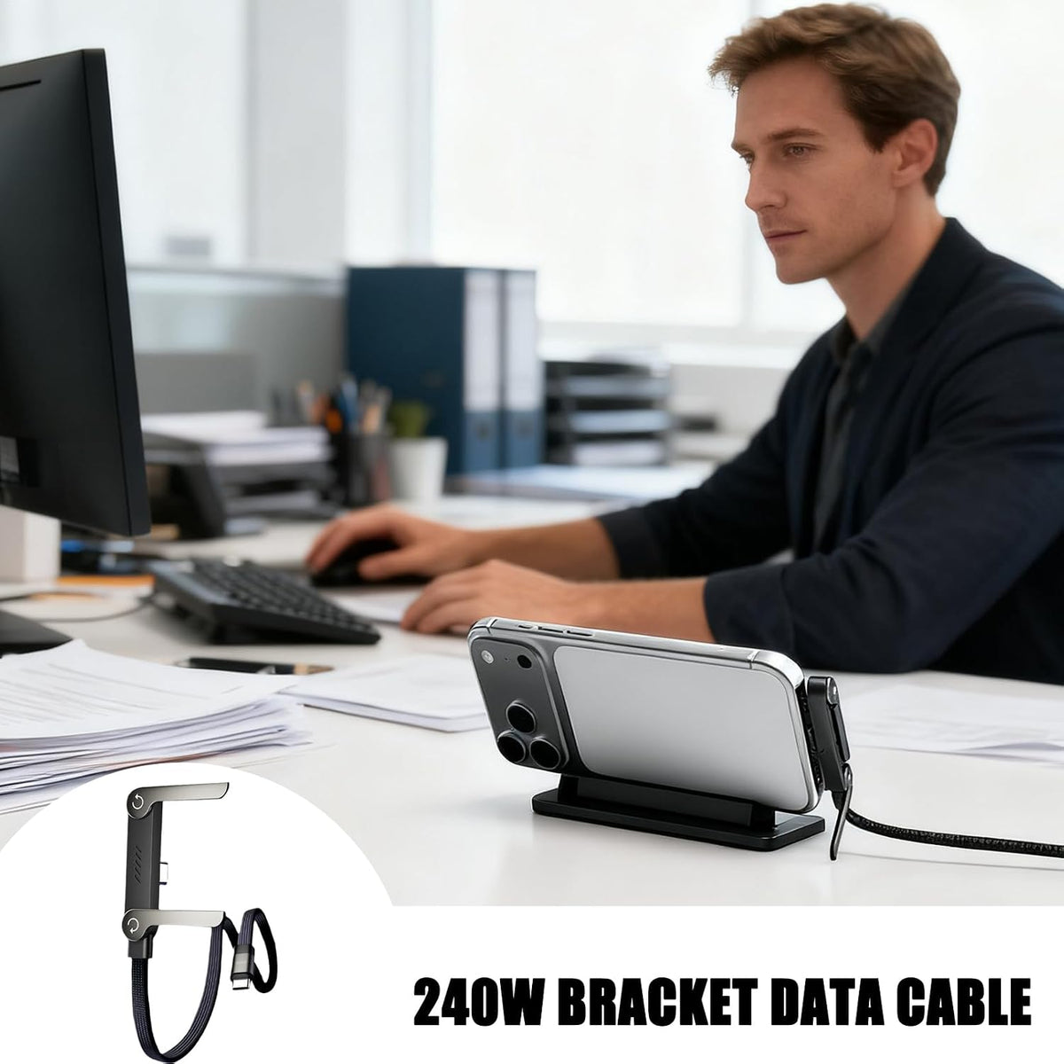 VoltFold™ 240W Phone Stand Charging Cable