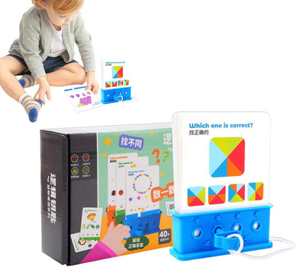 Kids Logical Thinking Puzzle Card Game with Answer Box – Educational Brain Development Toy for Pattern Matching & Counting