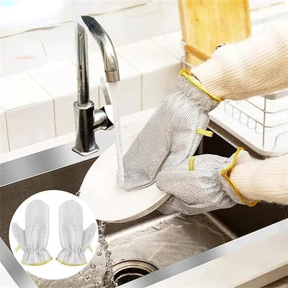 🧤 ScrubArmor™ Magic Steel Mesh Cleaning Gloves | Heavy-Duty Non-Scratch Kitchen & Household Cleaning Gloves