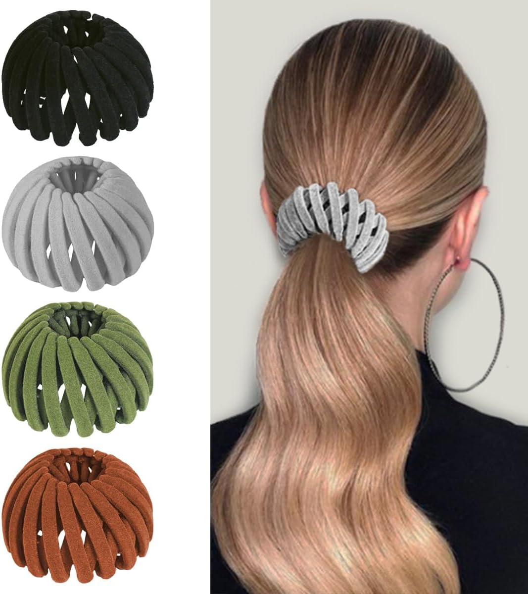 ✨ HaloGrip™ Spiral Hair Claw Clip Set | Strong Hold, No-Pull, Comfortable Matte Finish Hair Accessories for Women & Girls | Pack of 4