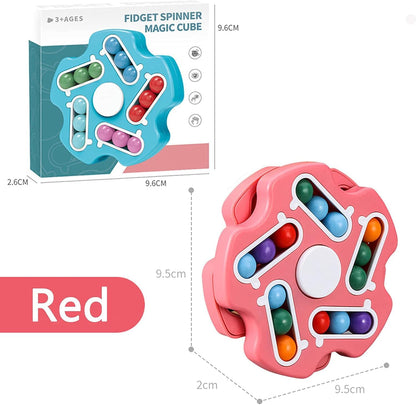 Rotating Magic Bean Cube Spinner – Double Flip Fidget Puzzle for Stress & Anxiety Relief | Learning & Brain Development Toy