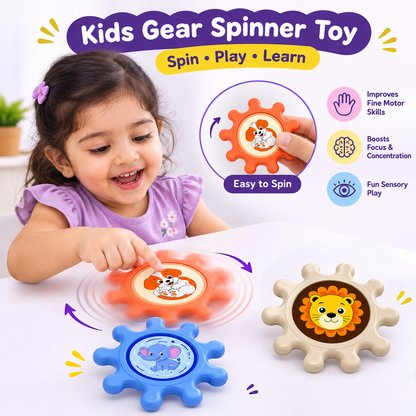 Kids Animal Gear Spinner Toy – Cute Cartoon Sensory Spinning Toy
