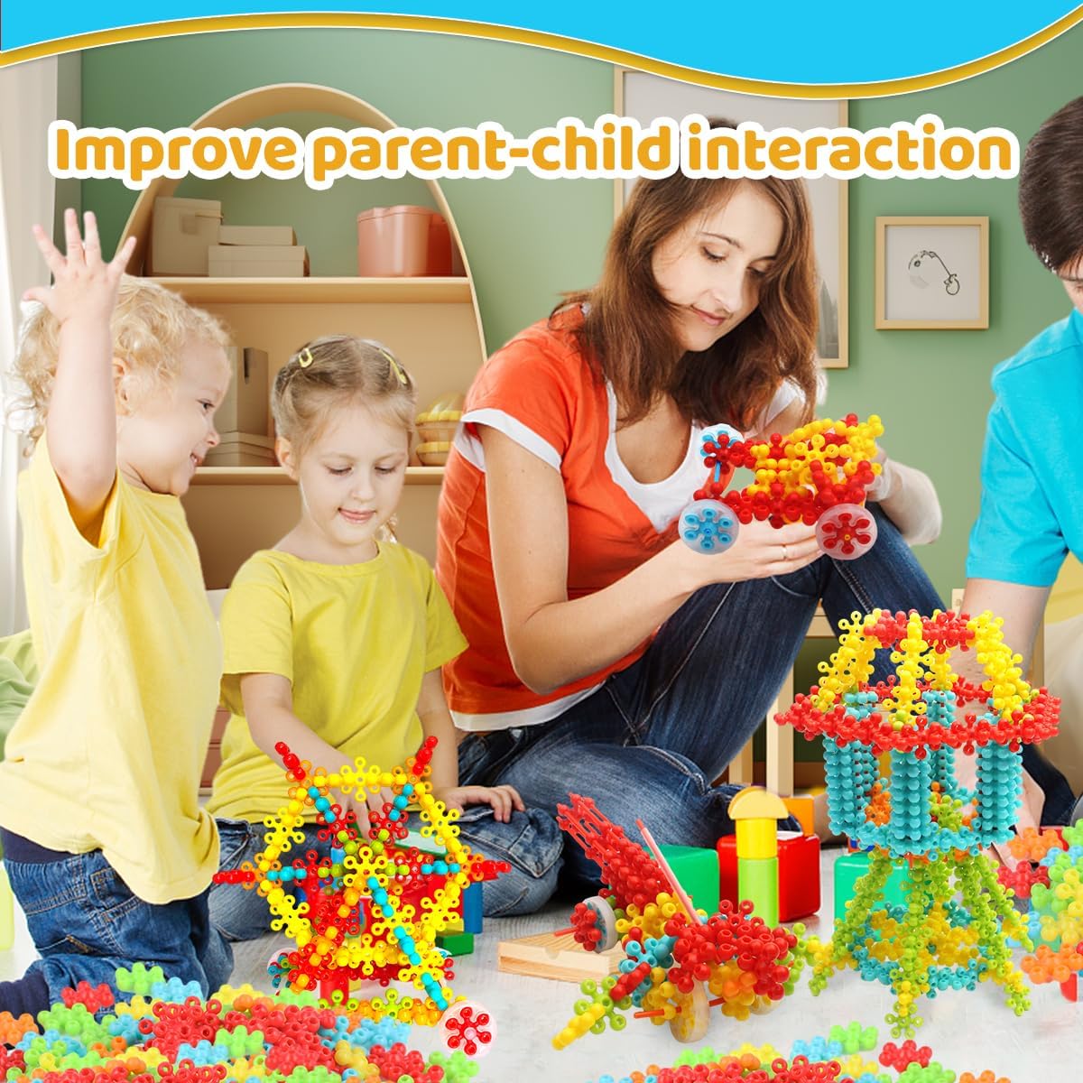 Snowflake Interlocking Building Blocks for Kids