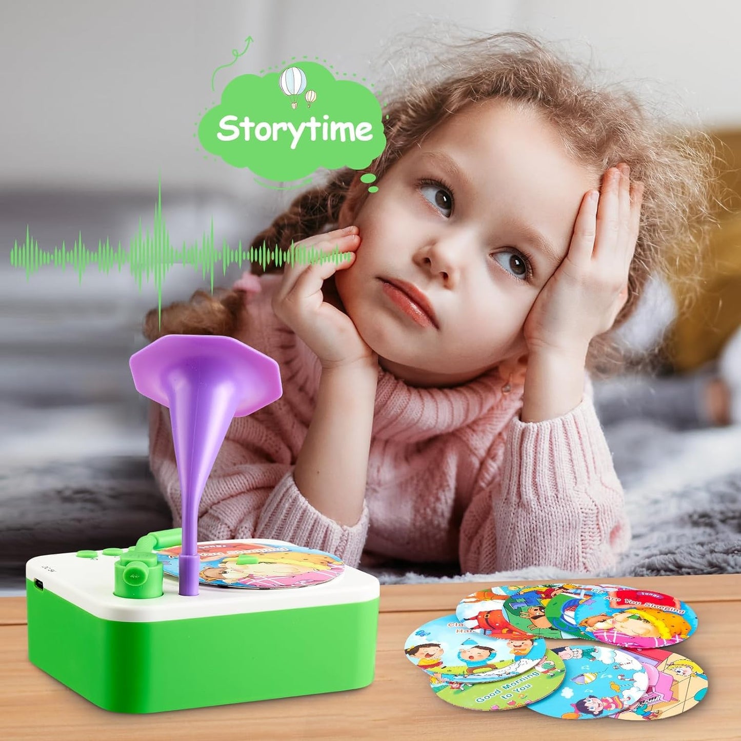 Kids Talking Phonograph – Storytelling Machine with Rhymes & Audio Books in Hindi & English