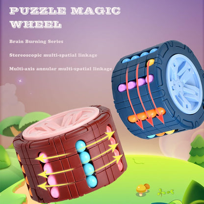 Magic Wheel Rotate and Slide Color Matching Brain Teaser Puzzle Toy for Kids and Adults with Smooth Spin Design