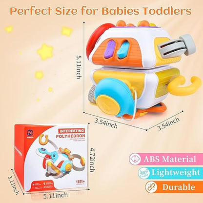 BrainyBox - Montessori Busy Cube for Toddlers 1-3 Years | 6-in-1 Sensory Activity Toy | Baby Learning Cube | Fine Motor Skills Toy | Travel Activity Toy for Kids | Birthday Gift for Boys & Girls