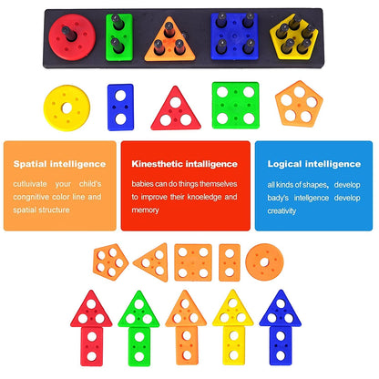 🌈Colourful Shape Plastic Puzzles Blocks🔥Logic Games🎯