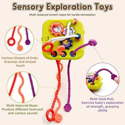 Cubora - 7 in 1 Montessori Activity Cube for Toddlers 1-3 Years, Baby Toys for 1 Year Old, Shape Sorter Sensory Learning Toy, Fine Motor Skills Development Toy for Boys & Girls