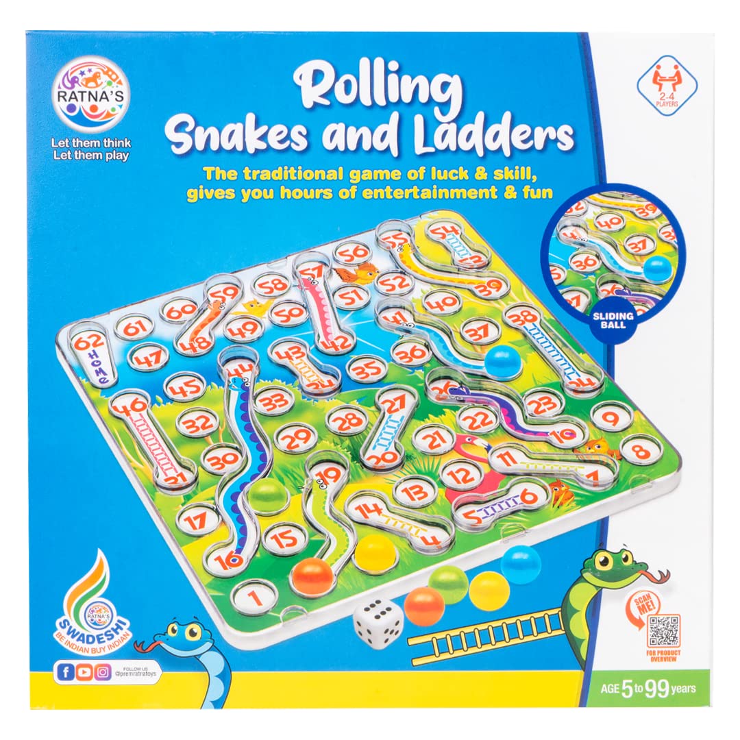 Rolling Snakes & Ladders with Sliding Ball Concept