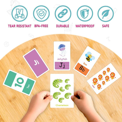 Kids Learning Flash Cards Set for Colors, Shapes, Numbers & Letters