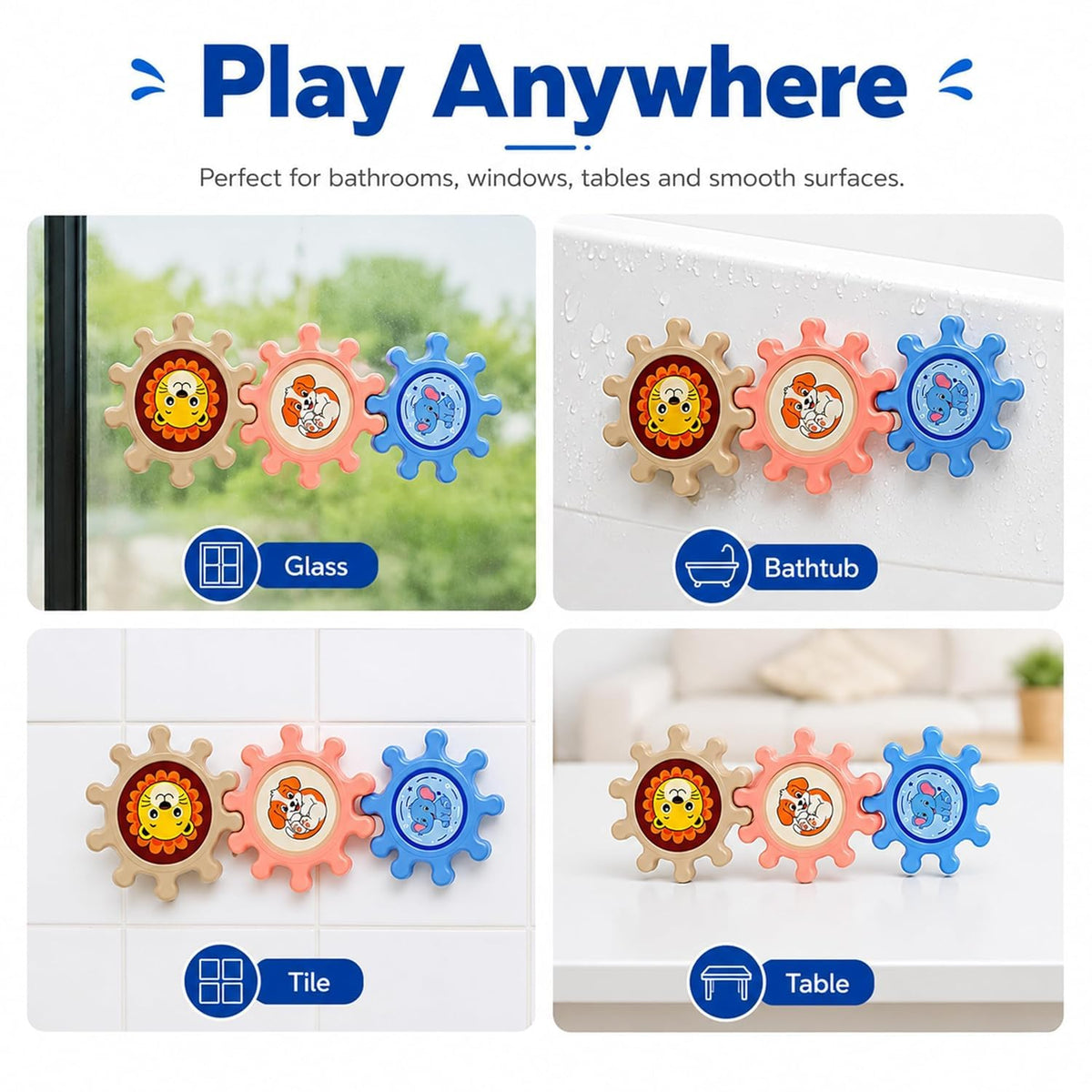 Kids Animal Gear Spinner Toy – Cute Cartoon Sensory Spinning Toy