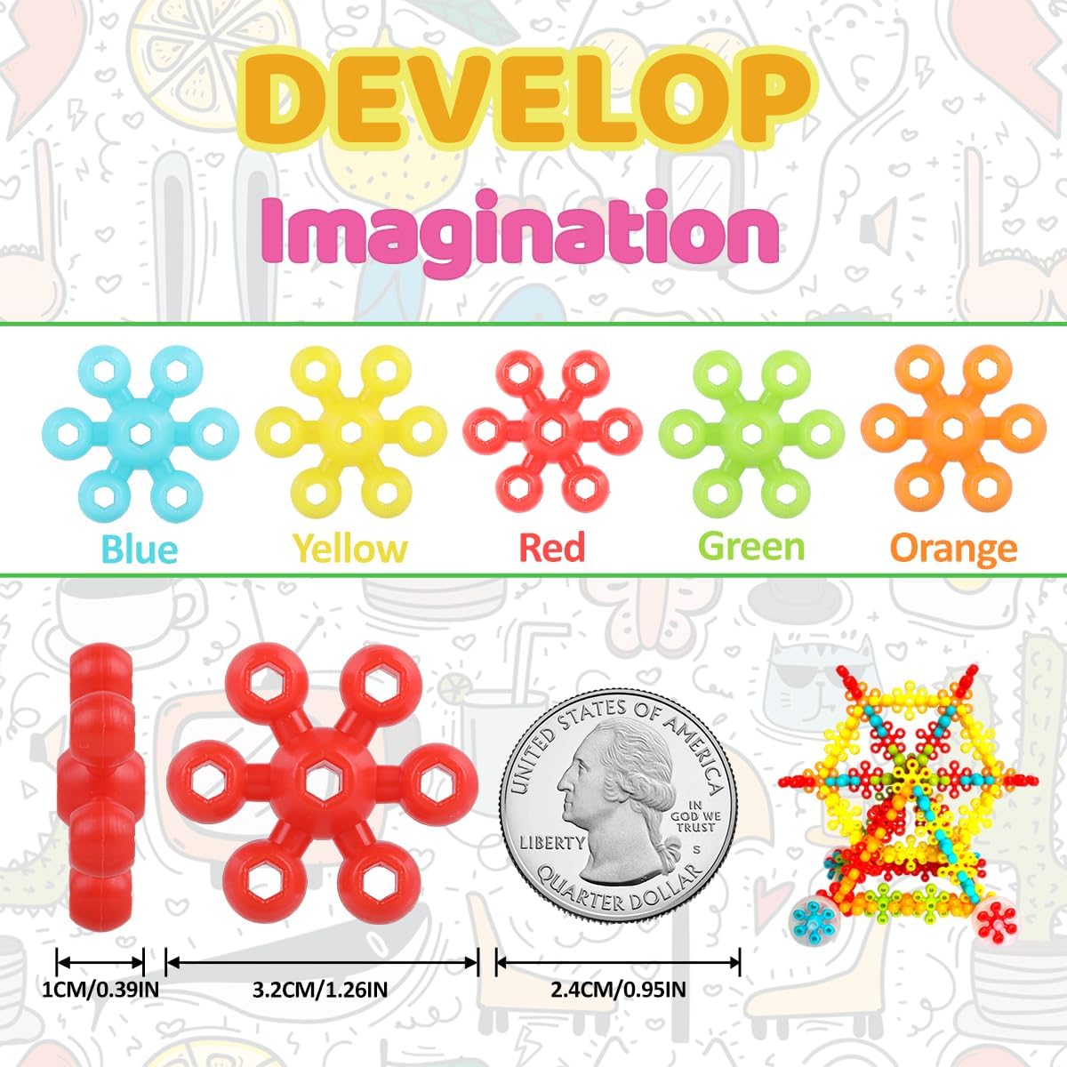 Snowflake Interlocking Building Blocks for Kids