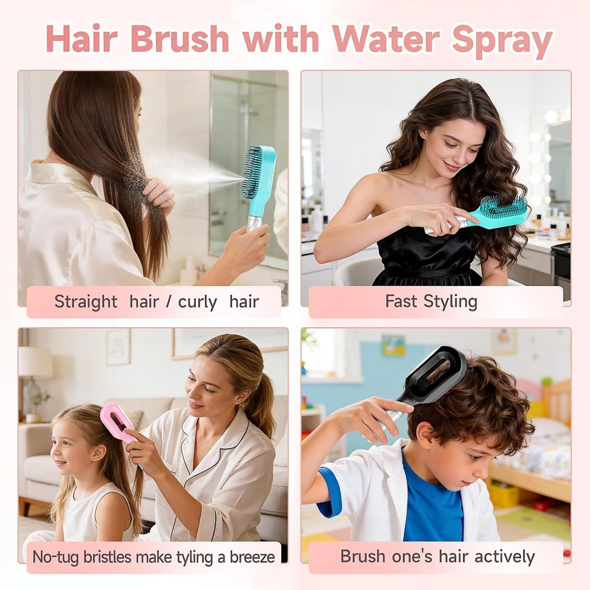 HydraComb™ Refillable Water Mist Hair Brush