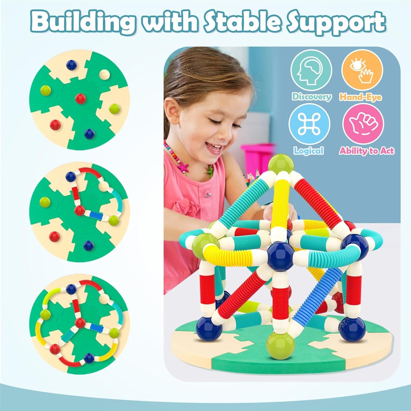 Flexible Magnetic Building Sticks & Balls Set for Kids | 3D Construction STEM Toy for Creativity, Brain Development & Learning