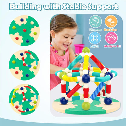 Flexible Magnetic Building Sticks & Balls Set for Kids | 3D Construction STEM Toy for Creativity, Brain Development & Learning
