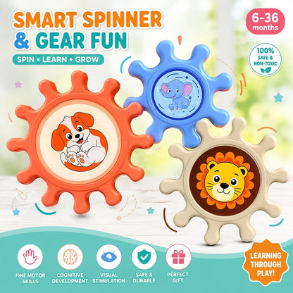 Kids Animal Gear Spinner Toy – Cute Cartoon Sensory Spinning Toy