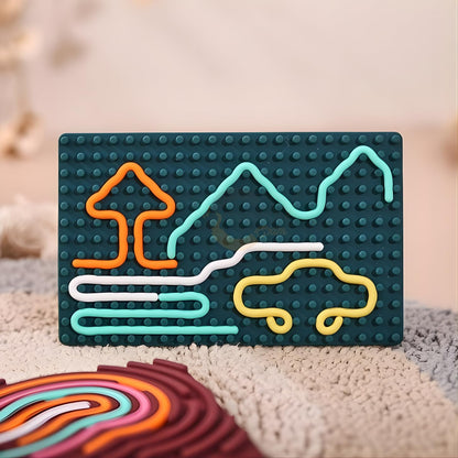 🖐️ Little Genius Silicone Busy Board 🧠 Color Learning + Sensory Play