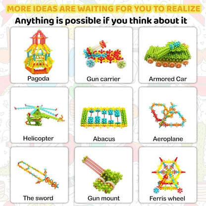 Snowflake Interlocking Building Blocks for Kids