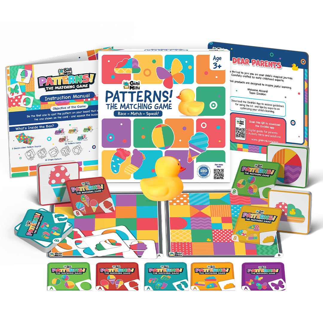 Kids Pattern Matching & Memory Game with Squeaky Duck – Educational Learning Toy