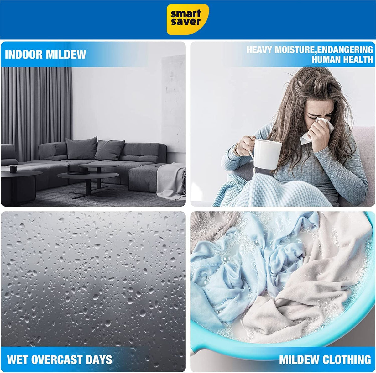 Disposable Moisture Absorber & Dehumidifier Box for Damp, Mould & Odour Control – 300g
