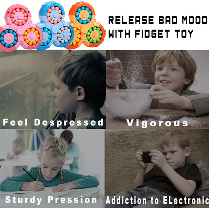 Magical Bean Puzzle Toy | Speed Spin Triangle | Stress Reliever Toy | Anxiety Relief Rotating Puzzle | Magical Bean Cube for Focus & Relaxation