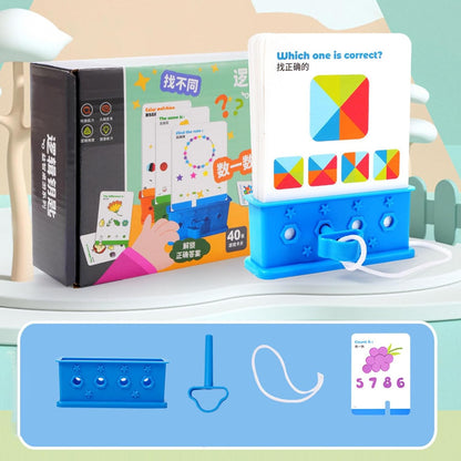 Kids Logical Thinking Puzzle Card Game with Answer Box – Educational Brain Development Toy for Pattern Matching & Counting