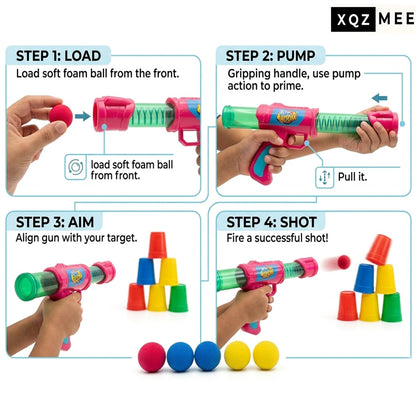 Air Boom Foam Ball Blast Gun – Kids Shooting Toy