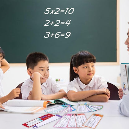 Reusable Kids Math Flash Cards (Age 5+) – Learn Multiplication Tables 1–12 with 2 Write & Wipe Markers | Quick Learning Educational Practice Set for Home & School