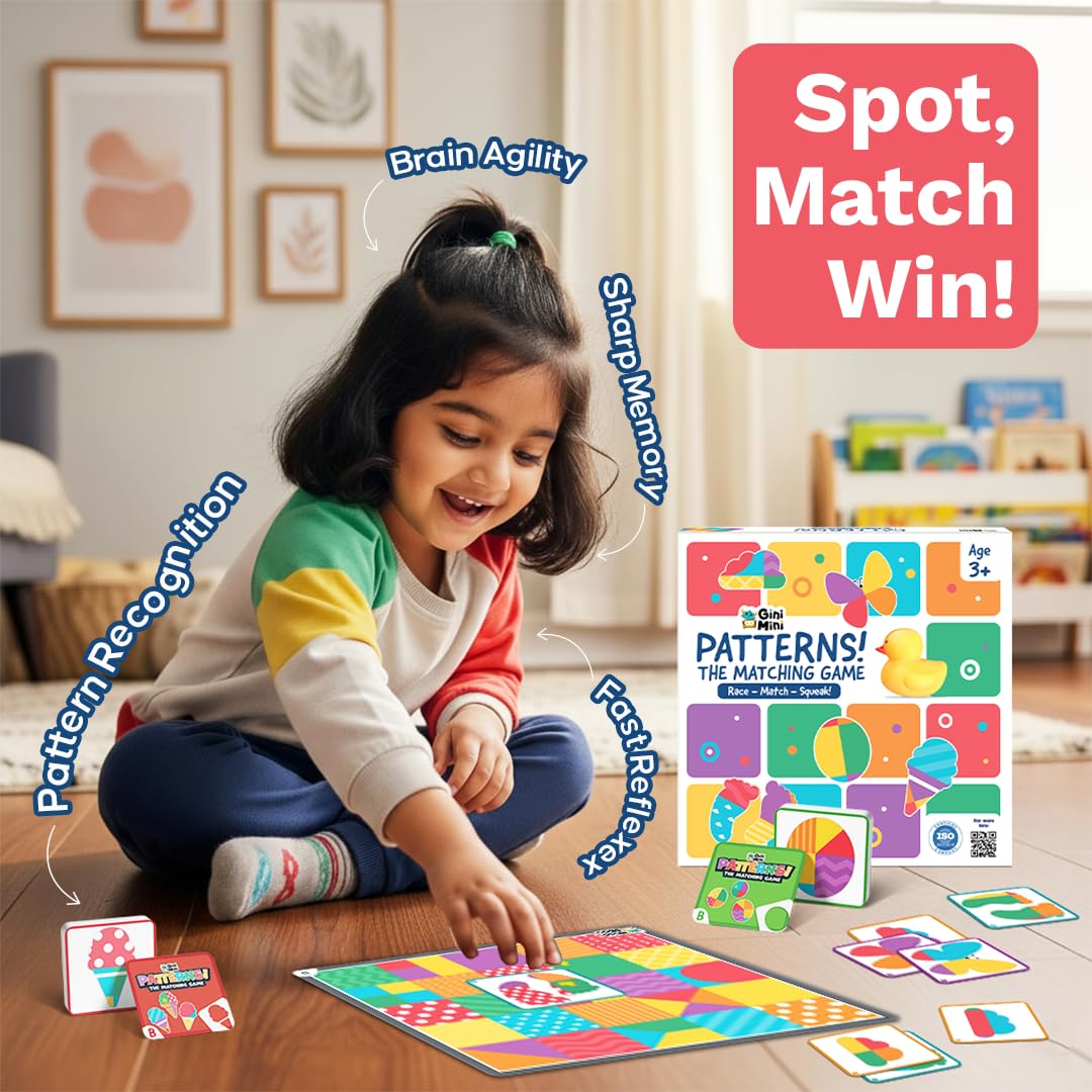 Kids Pattern Matching & Memory Game with Squeaky Duck – Educational Learning Toy