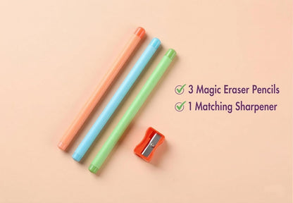 Magic Eraser Pencils Set (2 Pack) with Sharpener - Pastel, Precision Erase, Non-Toxic Kids Return Gift