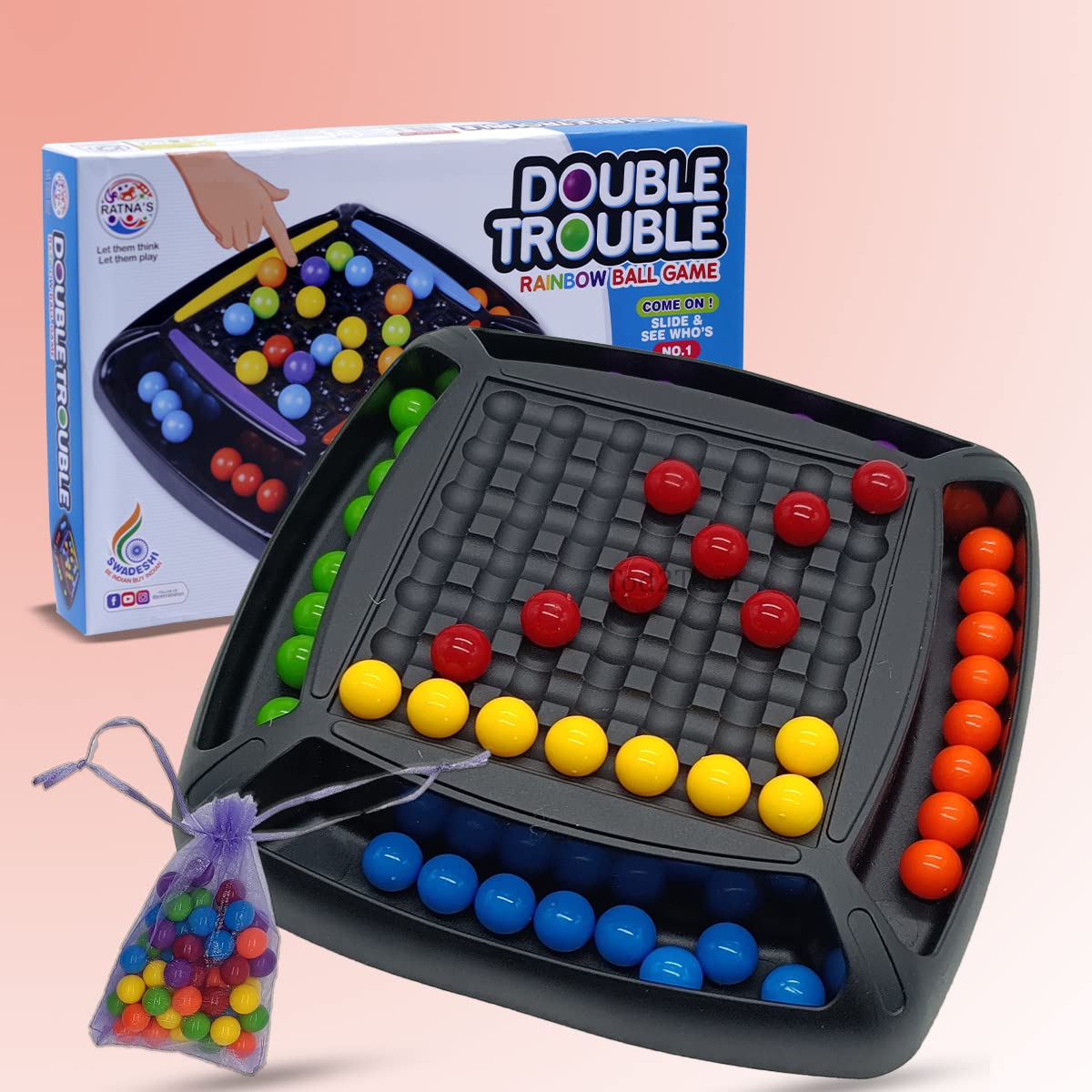 Double Trouble Colourful Rainbow Ball Matching Board Game