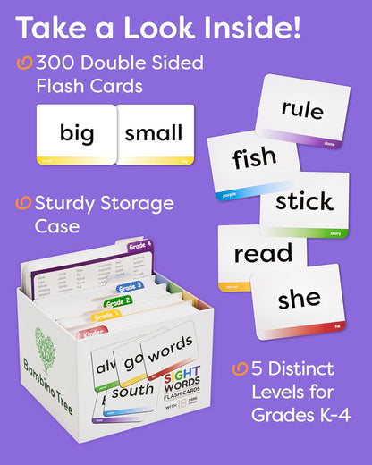 Words Flash Cards for Kids – English Reading Practice, Vocabulary Building & Early Learning Cards for Ages 3+