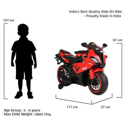 Kids Sporty Racing Style Electric Ride-On Bike