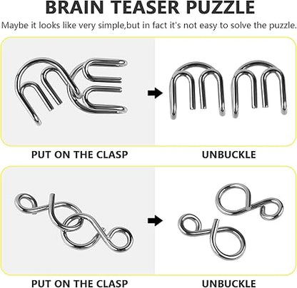 ⭐intellectual Intelligence Educational Metal IQ Puzzle combo for Adults & Children - Let's challenge!!!!!!