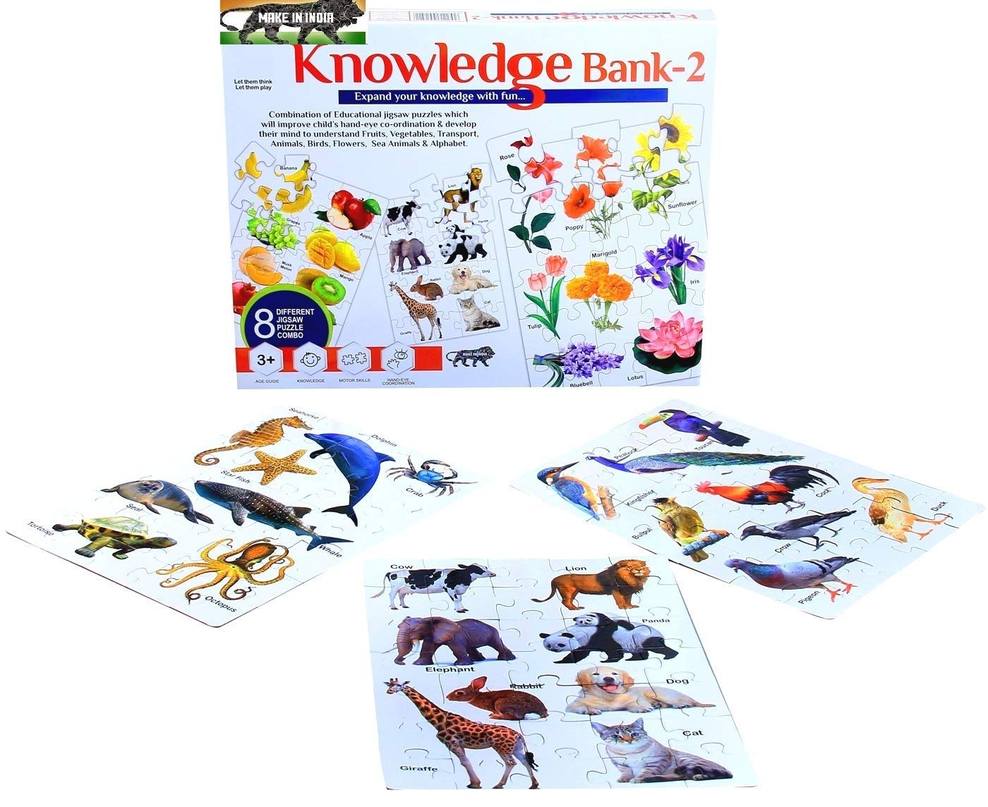 Knowledge Bank - 2 Education Learning Puzzles for Kids