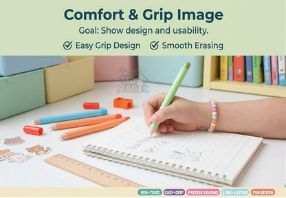 Magic Eraser Pencils Set (2 Pack) with Sharpener - Pastel, Precision Erase, Non-Toxic Kids Return Gift