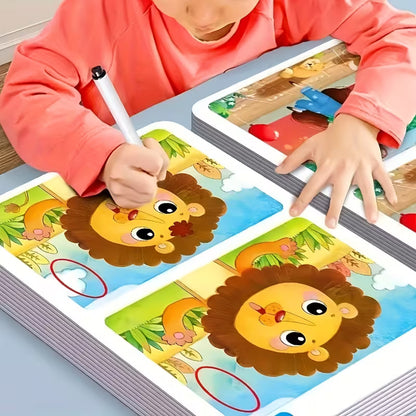 Large Size Spot the Difference Concentration Training Cards for Kids – Observation & Brain Development Activity Game