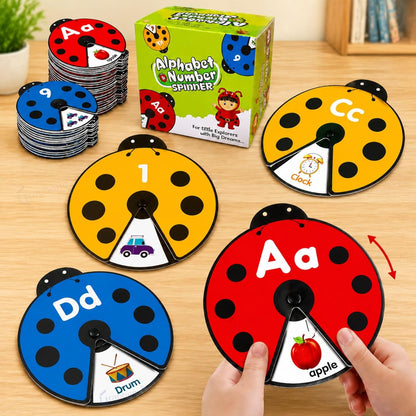 Spin to Learn Montessori Flash Cards – Alphabet, Numbers, Phonics & Speech Learning Toy