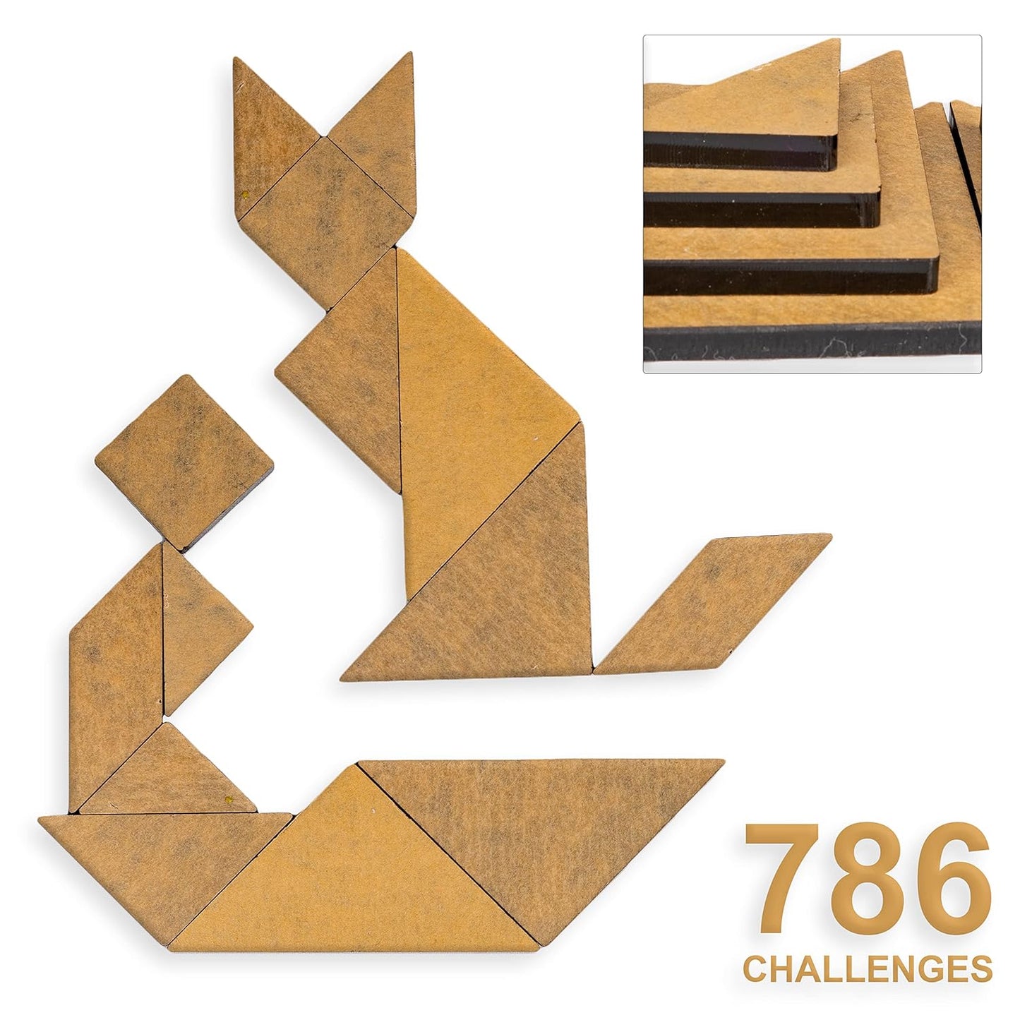 Tangram Puzzle-Educational Puzzle Game (7 Pieces & 786 Patterns)