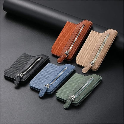 UrbanEdge Men’s Smart Slim Wallet with Zipper Pocket, Card Holder & Mobile Stand
