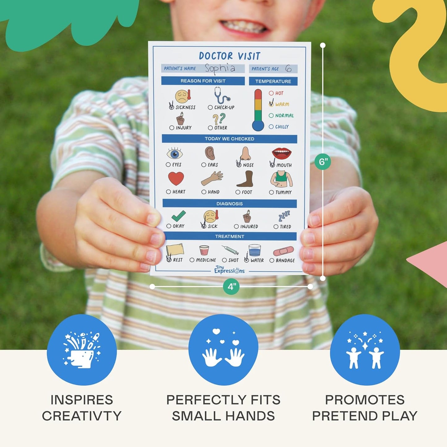 Kids Pretend Play Role Play Activity Sheets – Doctor Visit & Restaurant Order Worksheets
